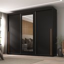 Ver imagem 1 de Guarda-Roupa Casal 3 Portas de Correr e 6 Gavetas Spazio Yescasa Preto