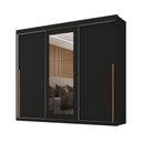 Ver imagem 2 de Guarda-Roupa Casal 3 Portas de Correr e 6 Gavetas Spazio Yescasa Preto