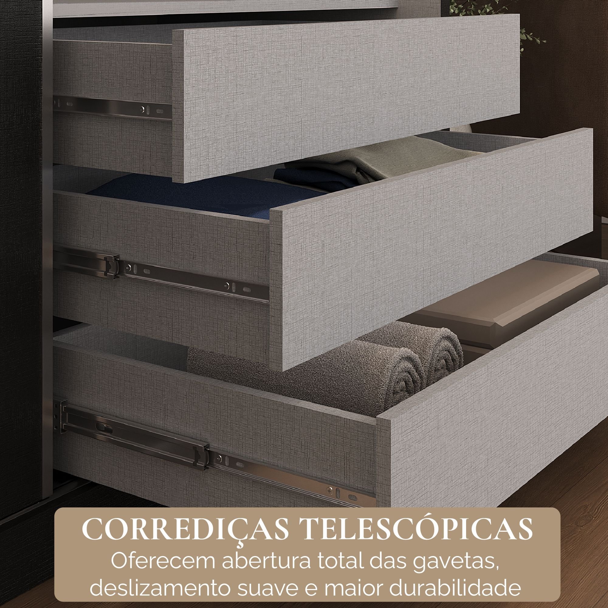 Guarda-roupa Casal 3 Portas de Correr e 6 Gavetas Spazio - 8