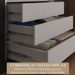 Guarda-roupa Casal 3 Portas de Correr e 6 Gavetas Spazio - 8