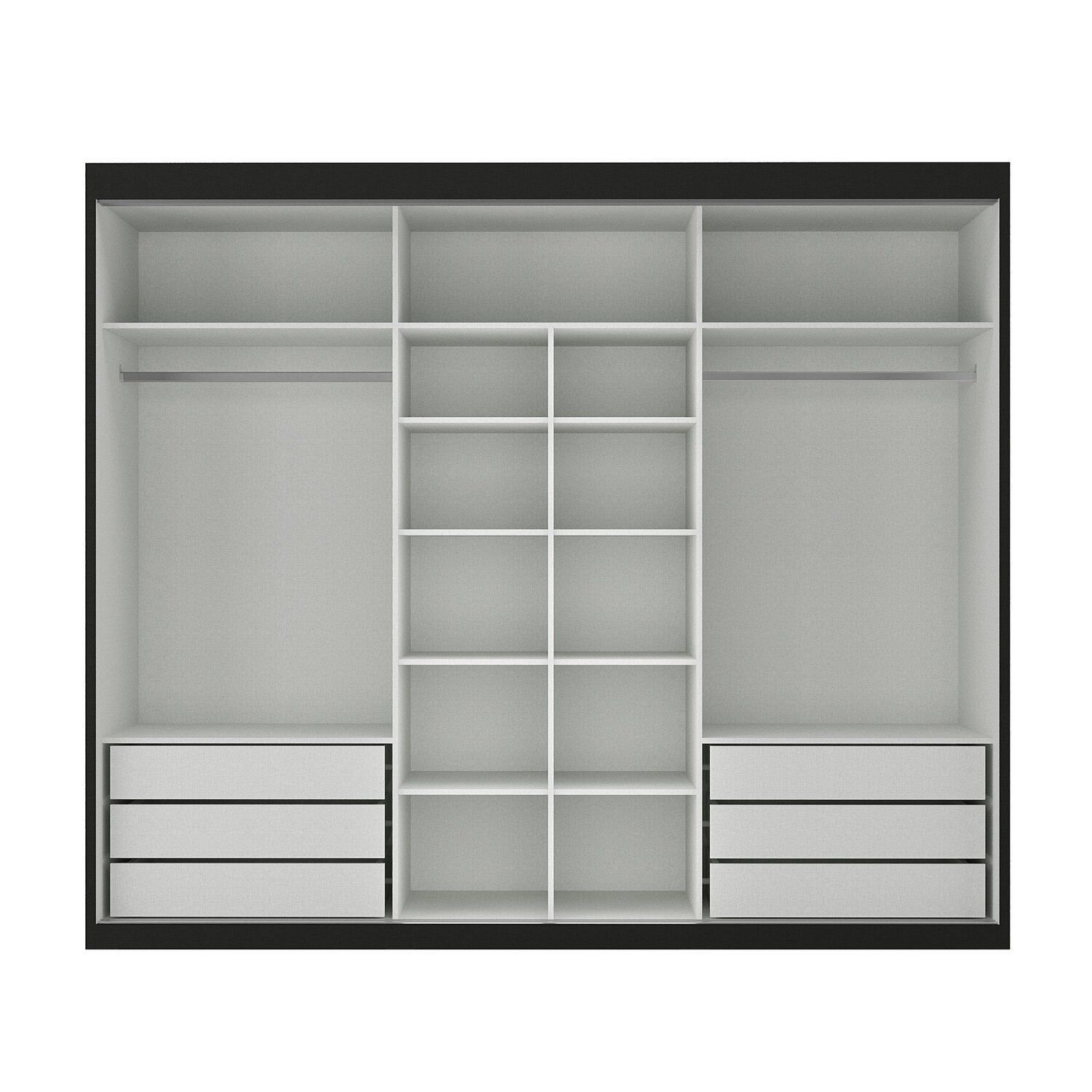 Guarda-roupa Casal 3 Portas de Correr e 6 Gavetas Spazio - 4