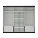 Ver imagem 4 de Guarda-Roupa Casal 3 Portas de Correr e 6 Gavetas Spazio Yescasa Preto