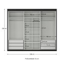 Ver imagem 3 de Guarda-Roupa Casal 3 Portas de Correr e 6 Gavetas Spazio Yescasa Preto