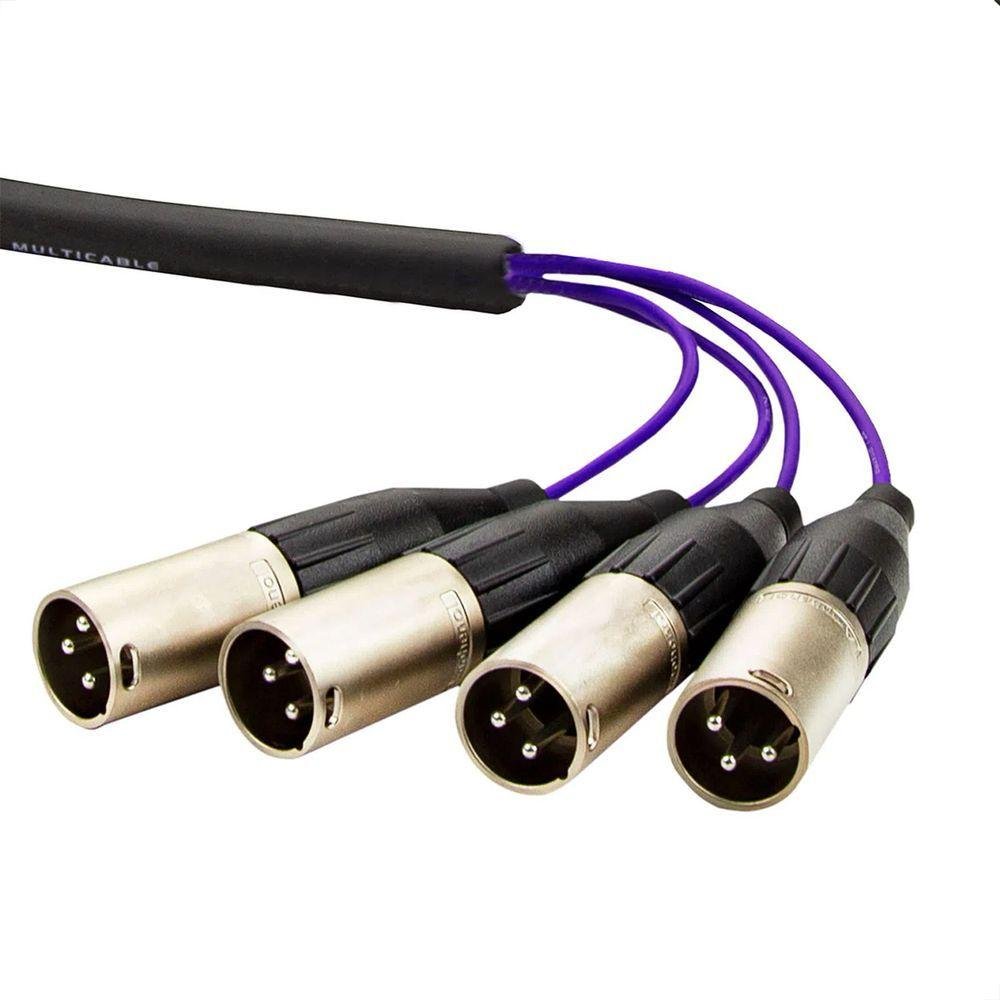 Multicabos com Conectores Xlr 4 Vias - Amphenol 4 Metros - 5