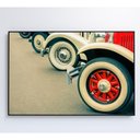Ver imagem 3 de Quadro Rodas Carros Classicos 90x60 Cm Vidro Impresso