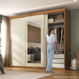 Guarda-roupa Casal 3 Portas de Correr e 6 Gavetas Spazio - 10