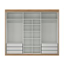 Ver imagem 4 de Guarda-roupa Casal 3 Portas de Correr e 6 Gavetas Spazio