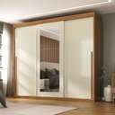 Ver imagem 1 de Guarda-Roupa Casal 3 Portas de Correr e 6 Gavetas Spazio Yescasa Off White/Cinamomo