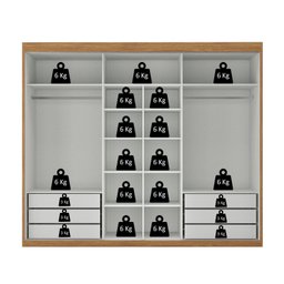 Guarda-roupa Casal 3 Portas de Correr e 6 Gavetas Spazio - 5