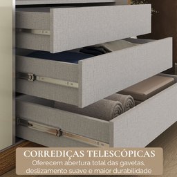 Guarda-roupa Casal 3 Portas de Correr e 6 Gavetas Spazio - 8