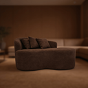 Ver imagem 7 de Recamier Divã Namoradeira Lille Tecido Bouclé Orgânico Curvo Moderno Luxuoso p/ Sala Recepção Hall