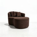 Ver imagem 5 de Recamier Divã Namoradeira Lille Tecido Bouclé Orgânico Curvo Moderno Luxuoso p/ Sala Recepção Hall