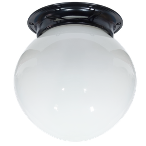 Plafon Colonial Chapa Preto Globo Leitoso 10x20 Retrô