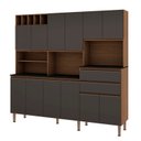 Ver imagem 2 de Cozinha Compacta Malbec 12 Portas 100% MDF com Tampo Cinza/Ébano/Grafite Belga