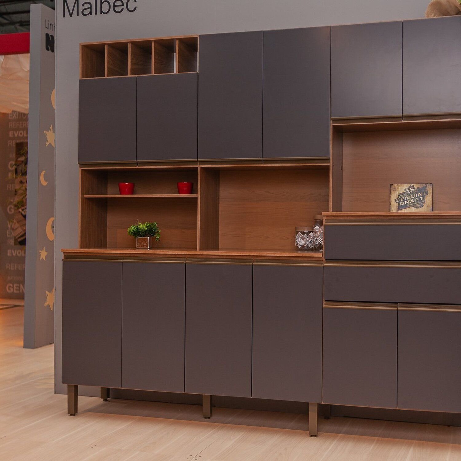 Cozinha Compacta Malbec 12 Portas 100% Mdf com Tampo - 6