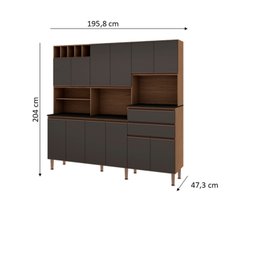 Cozinha Compacta Malbec 12 Portas 100% Mdf com Tampo - 3