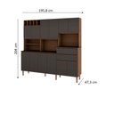 Ver imagem 3 de Cozinha Compacta Malbec 12 Portas 100% MDF com Tampo Cinza/Ébano/Grafite Belga