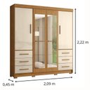 Ver imagem 4 de Guarda-roupa Casal com Espelhos 4 Portas 6 Gavetas Estrela