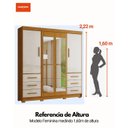 Ver imagem 7 de Guarda-roupa Casal com Espelhos 4 Portas 6 Gavetas Estrela