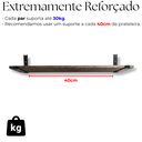 Ver imagem 5 de 8 Suportes L Aço Resistente Moderno 25cm Mão Francesa para Prateleira Fixação de Parede Preto