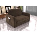 Ver imagem 2 de Sofá Cama Daiane 2 Lugares com Baú Veludo Marrom Matrix