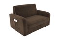 Ver imagem 1 de Sofá Cama Daiane 2 Lugares com Baú Veludo Marrom Matrix