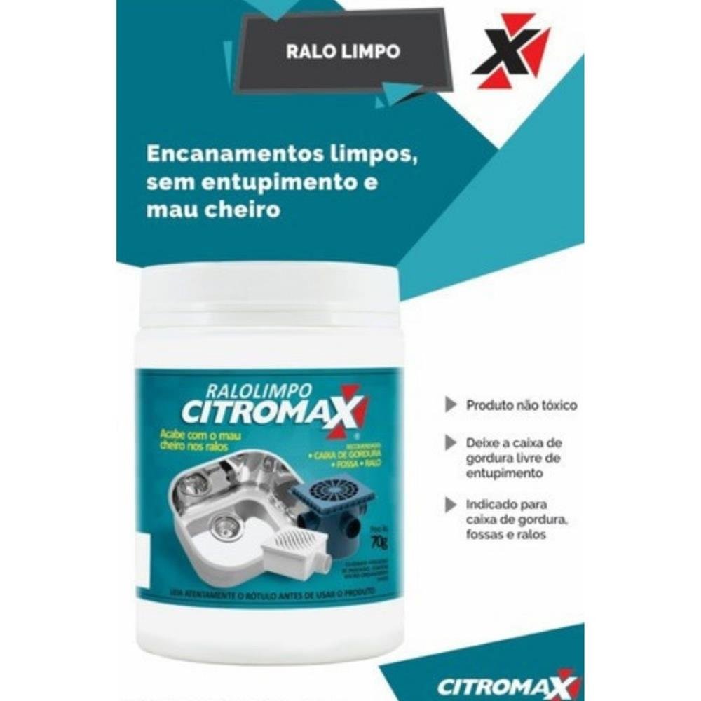 Kit 12 Potes Ralo Limpo Citromax Higieniza Fossa e Caixa De Gordura 70g - 4