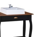 Ver imagem 4 de Bancada Aparador Mini Lavabo com Cuba 1 Gaveta Pés Luiz Xv Dália 3062 - Preto/imbuia Glazer