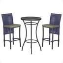 Ver imagem 1 de Mesa Bistrô e 2 Banquetas Roma Preta Corda Náutica Estofado 8 Trama Original