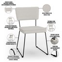 Ver imagem 6 de Kit 04 Cadeiras Decorativas para Sala de Jantar Allana L02 Bouclê Cru - Lyam