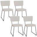 Ver imagem 1 de Kit 04 Cadeiras Decorativas para Sala de Jantar Allana L02 Bouclê Cru - Lyam