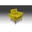 Ver imagem 1 de Poltrona Luxo Opala Suede Amarelo com Fibra Siliconada - Pandora Decor- Casa da Poltrona