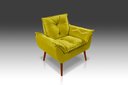 Ver imagem 1 de Poltrona Luxo Opala Suede Amarelo com Fibra Siliconada - Pandora Decor- Casa da Poltrona