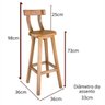 Banqueta Bistrô Alta com Encosto em Madeira de Lei Sofisticada - 2