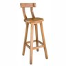 Banqueta Bistrô Alta com Encosto em Madeira de Lei Sofisticada - 1