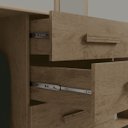 Ver imagem 5 de Comoda Casal 5 Gavetas com Sapateira Cabeiro e Porta Objetos 100%MDF Sarah Offwhite/Teka