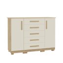 Ver imagem 2 de Comoda Casal 5 Gavetas com Sapateira Cabeiro e Porta Objetos 100%MDF Sarah Offwhite/Teka