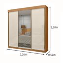Ver imagem 4 de Guarda-roupa 100% Mdf 3 Portas de Correr com Espelhos Istambul