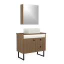 Ver imagem 1 de Conjunto Gabinete para Banheiro Tech Led 2g 60cm com Pé