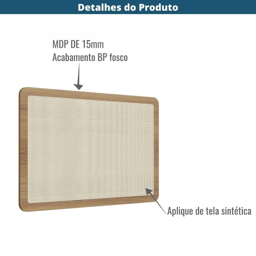 Cabeceira Painel Solteiro Oslo Artesano 90 Cm (largura) Mdp Hanover e Tela Sintética (palhinha) - 4