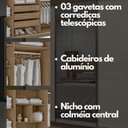 Ver imagem 5 de Guarda-roupa 100% Mdf 3 Portas de Correr com Espelhos Istambul