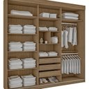 Ver imagem 2 de Guarda-roupa 100% Mdf 3 Portas de Correr com Espelhos Istambul
