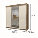 Ver imagem 4 de Guarda-roupa 100% Mdf 3 Portas de Correr com Espelhos Istambul