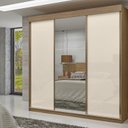 Ver imagem 1 de Guarda-roupa 100% Mdf 3 Portas de Correr com Espelhos Istambul