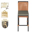 Ver imagem 4 de Mesa Bistrô e 4 Banquetas Roma Preta Corda Náutica Estofado 8 Trama Original