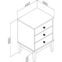 Ver imagem 3 de Mesa de Cabeceira - Colonial 450cm x 660cm x 380cm 3 Gavetas Verde