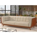 Ver imagem 2 de Sofá 2 Lugares 180cm Coin Pu Caramelo | Bouclé Suave Off White - Sallar Home