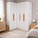 Ver imagem 1 de Guarda-Roupa Modulado de Canto 5 Portas Paris Branco
