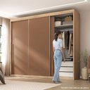 Ver imagem 7 de Guarda-Roupa Portas de Correr Spazio Yescasa Marrom/Capuccino/Terracota