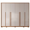 Ver imagem 6 de Guarda Roupa Casal 6 Portas 6 Gavetas 265cm Quintus Freijó/off White - Caemmun
